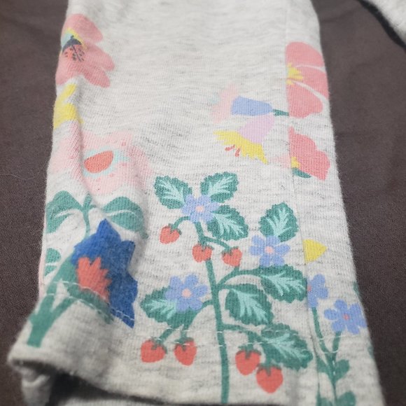 Leggings Old Navy Floral Design Lightweight Elastic Waist Grey Pink 12-18 Months - Picture 4 of 8